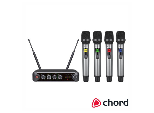 Central de Microfones UHF Sem Fios 4 Canais CHORD Central de Microfones UHF Sem Fios 4 Canais CHORD